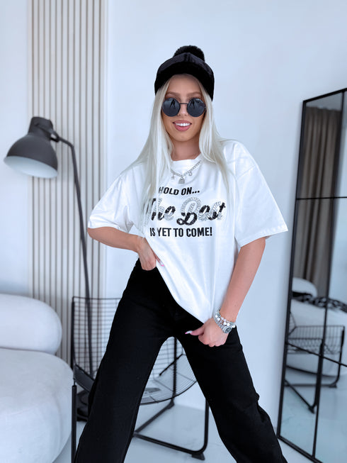 OVERSIZE T-krekls "THE BEST" - BALTS